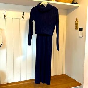 Alice + Olivia dark navy knit dress size Small